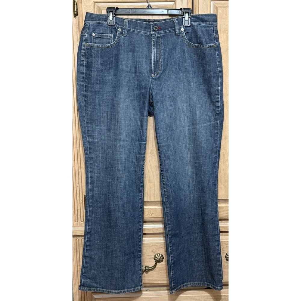 Talbots Boot Cut Denim Jeans Women's Petites Size 16W Blue Stretch 5 Pockets